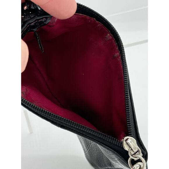 Coach Black Patent Leather Zip Small Clutch Wristlet Wallet - Picture 5 of 5